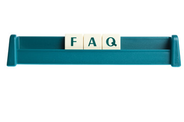 Faq word on isolated letters board