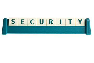 Security word on isolated letters board