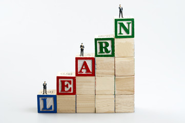 Learn word and business man toy