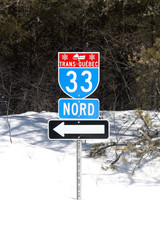 Panneau route trans-québec Nord