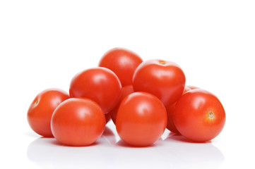 Cherry tomatoes isolated on white
