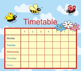 Timetable - insect