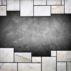 concrete wall with marble tile