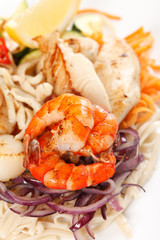 meat with vegetables and noodles