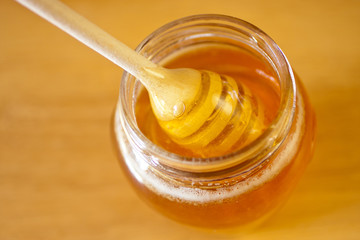 Real honey with stick