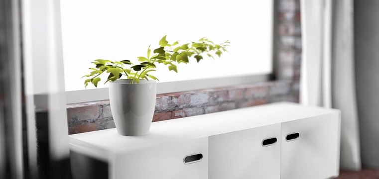 3d Pflanze im Topf