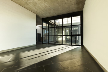 modern empty villa, large window