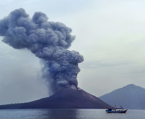Volcano eruption. Anak Krakatau © Belikova Oksana