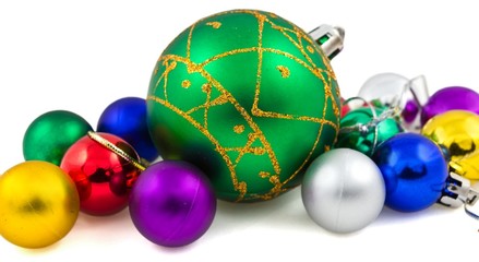 new year toys on a white background