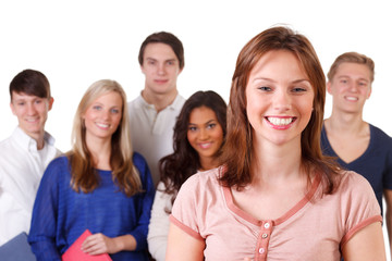 gl&uuml;ckliche studentengruppe