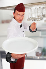 cook with empty dish