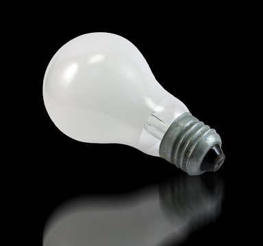 Incandescent bulb on black
