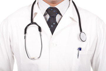 doctor with a stethoscope on his neck
