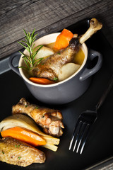 fricassée de pintade aux légumes