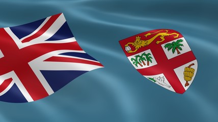 Fijian flag in the wind