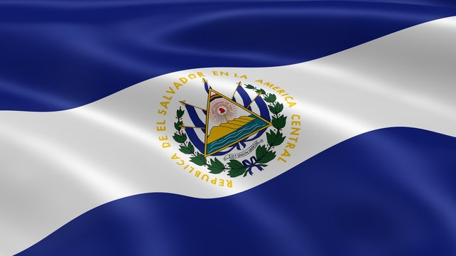 Salvadoran flag in the wind