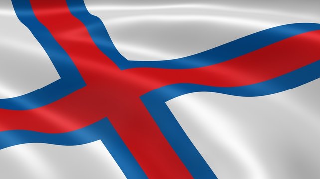 Faroese flag in the wind