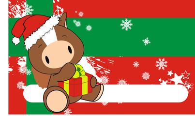 horse baby cartoon xmas background
