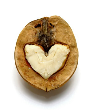Beautiful nut with abstract hearts for Valentine's Day