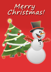 Fototapeta na wymiar Merry Christmas Snowman