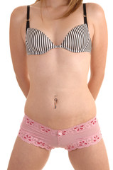 Woman from front in panties.