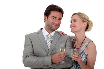 Couple with champagne