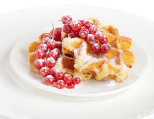 belgian waffles with berries