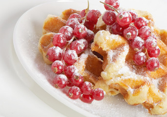 belgian waffles with berries