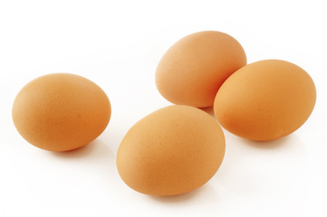 raw egg isolated on white background