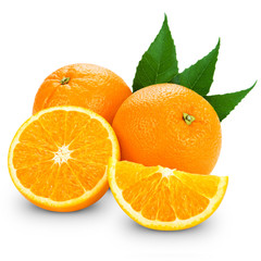 Orange fruit isolated on white background