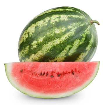 Watermelon isolated on white background + Clipping Path