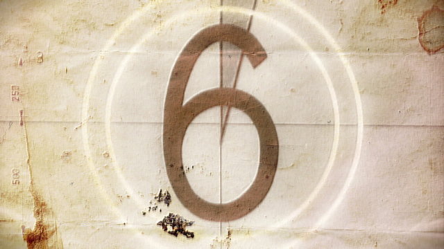 old paper film leader countdown