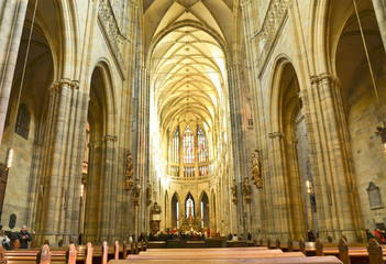 Fototapeta na wymiar Interior of St. Vitus Cathedral