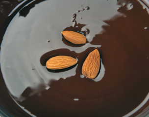 almond in a molten chocolate