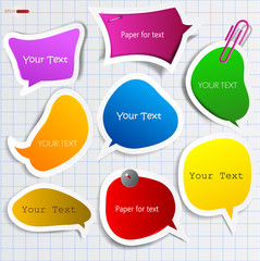 Colorful paper bubble for speech