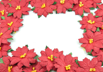 Red poinsettia Christmas frame