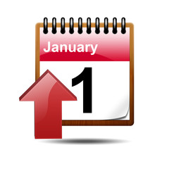 Icono calendario 3D con simbolo upload