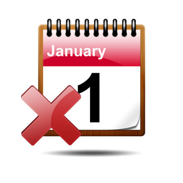 Icono calendario 3D con simbolo error