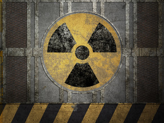 Texture of metal plate, nuclear danger