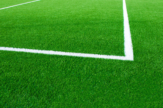 Football field fragment close up