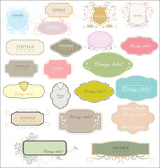 vintage colorful empty labels