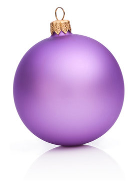 Christmas Purple Ball Isolated on white background