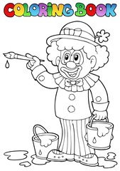 Coloring book with cheerful clown 2
