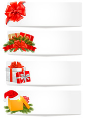 Set of winter christmas banners. Vector illustration.
