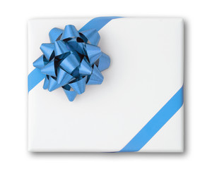 Blue star and Oblique line ribbon on box