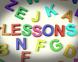 Lessons Written In Multicolored Plastic Kids Letters