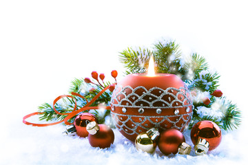Christmas Decorations on white  background