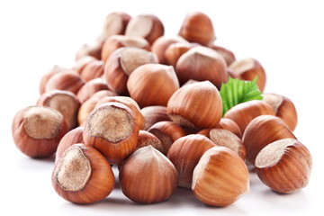 Nuts filberts isolated