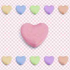 Sfondo con caramelle a cuore -Candy heart background