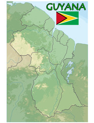 national emblem guyana map flag coat